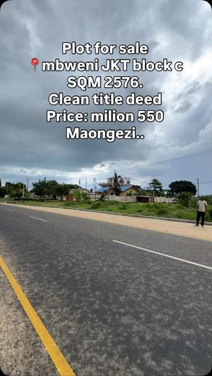 Kiwanja kinauzwa Mbweni JKT, Dar Es Salaam sqm 2576