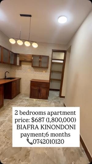 Apartment ya vyumba viwili inapangishwa Biafra Kinondoni, Dar Es Salaam