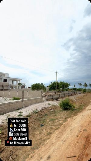 Plot for sale in Mbweni JKT, Dar Es Salaam sqm 600 Plot for sale in Mbweni JKT, Dar Es Salaam sqm 600