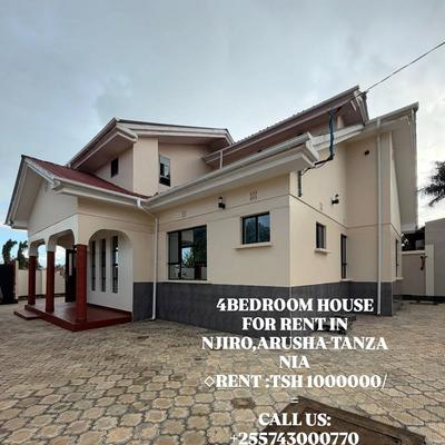 Nyumba ya vyumba vinne inapangishwa Njiro, Arusha