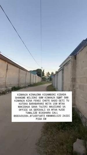 Kiwanja kinauzwa Kibada Shangwe, Dar Es Salaam Kiwanja kinauzwa Kibada Shangwe, Dar Es Salaam