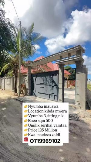 Nyumba ya vyumba vitatu inauzwa Kibada Mwera, Dar Es Salaam