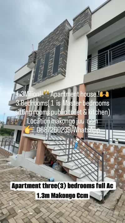 Apartment ya vyumba vitatu inapangishwa Makongo Juu Ccm, Dar Es Salaam