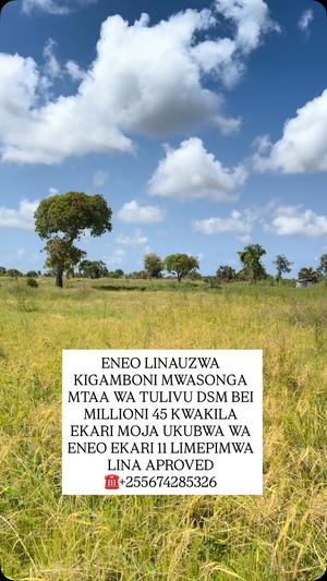 Kiwanja kinauzwa Mwasonga, Dar Es Salaam acre 11 Kiwanja kinauzwa Mwasonga, Dar Es Salaam acre 11
