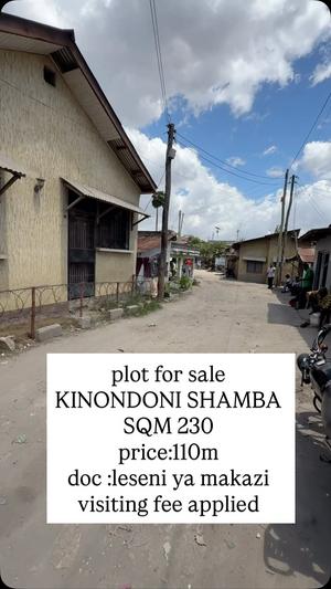 Kiwanja kinauzwa Kinondoni Shamba, Dar Es Salaam (230 sqm)
