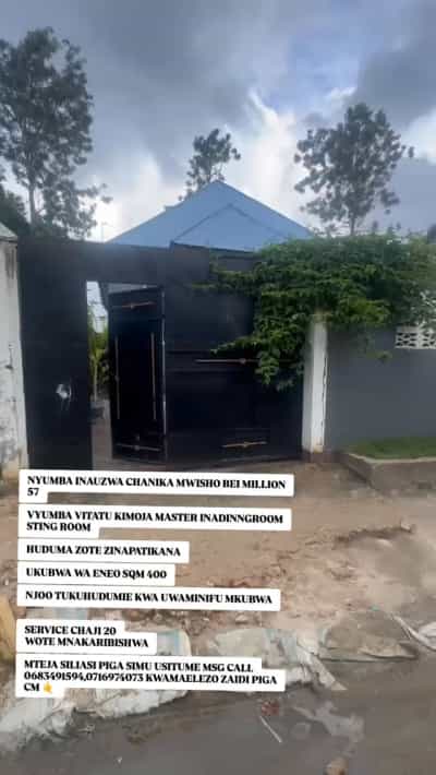 Nyumba ya vyumba vitatu inauzwa Chanika Mwisho, Dar Es Salaam (400 sqm)