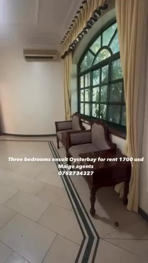 Apartment (Furnished) ya vyumba vitatu inapangishwa Oysterbay, Dar Es Salaam