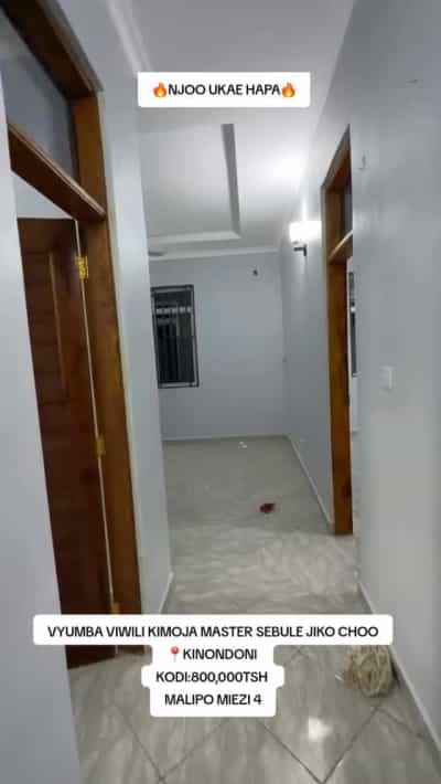 Nyumba ya vyumba viwili inapangishwa Kinondoni, Dar Es Salaam